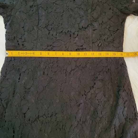 $118 Sharagano Large Black Lace Elbow Sleeve Sheath Dress NWT - Picture 7 of 9